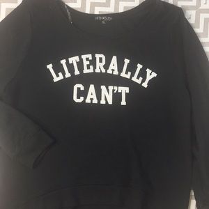 Black high/low hemline sweater